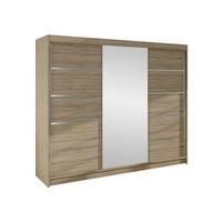 SCHWEBETÜRENSCHRANK Derby VI - Sonoma Eiche, Holzwerkstoff/Metall (200/215/58cm) - MIRJAN24
