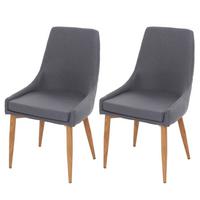 ESSZIMMERSTUHL Grau 2er-Set - Dunkelgrau/Grau, Textil (50/89/60cm) - MCW