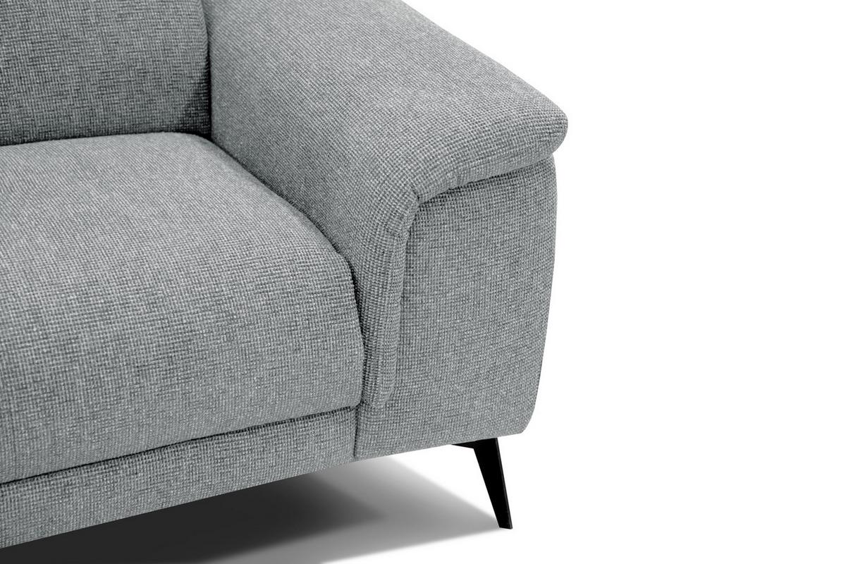 RELAXSOFA FIERO 3-Sitzer mit 2 Relaxfunktionen, silberfarben - Silberfarben/Schwarz, Holzwerkstoff/Textil (212/82/103cm) - Wozimo