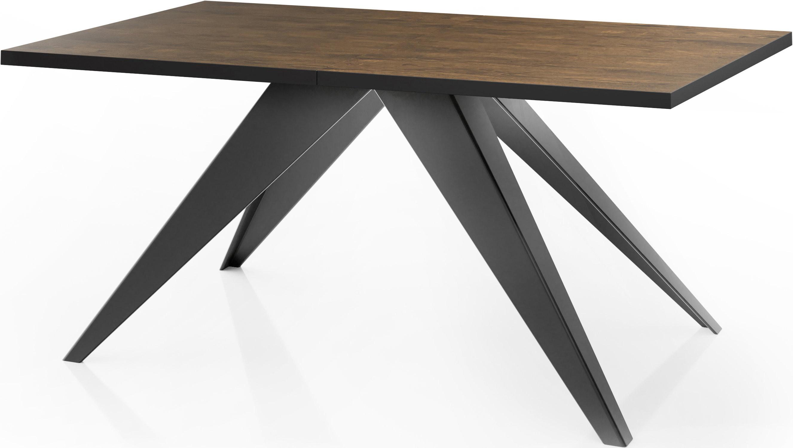 ESSTISCH Vance rechteckig ausziehbar, Lefkas Eiche 140-240/80/76 cm - Alteiche/Schwarz, Holzwerkstoff/Metall (80/240/76cm) - WFL GROUP