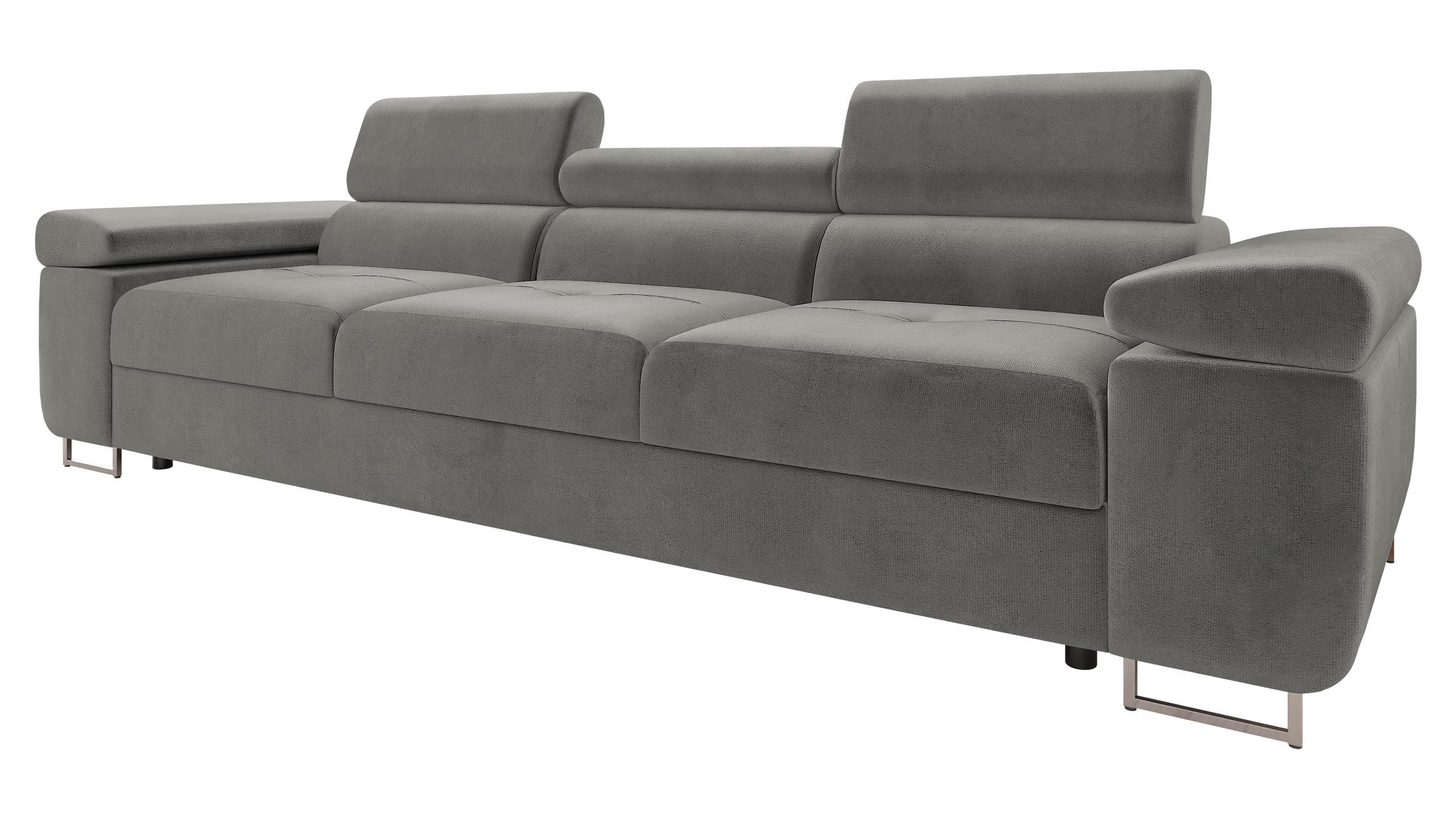 SOFA Torezio 3 - Grau, Holz/Textil (263/90/102cm) - MIRJAN24