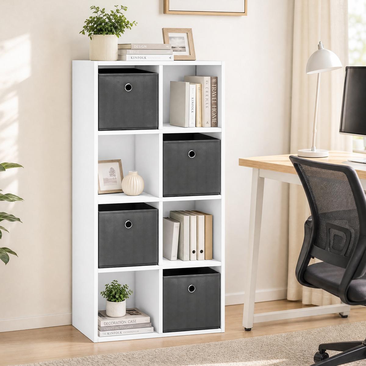 BÜCHERREGAL Spanplatte Weiß - Weiß, Holzwerkstoff (30/53.7/105.9cm) - HOMCOM