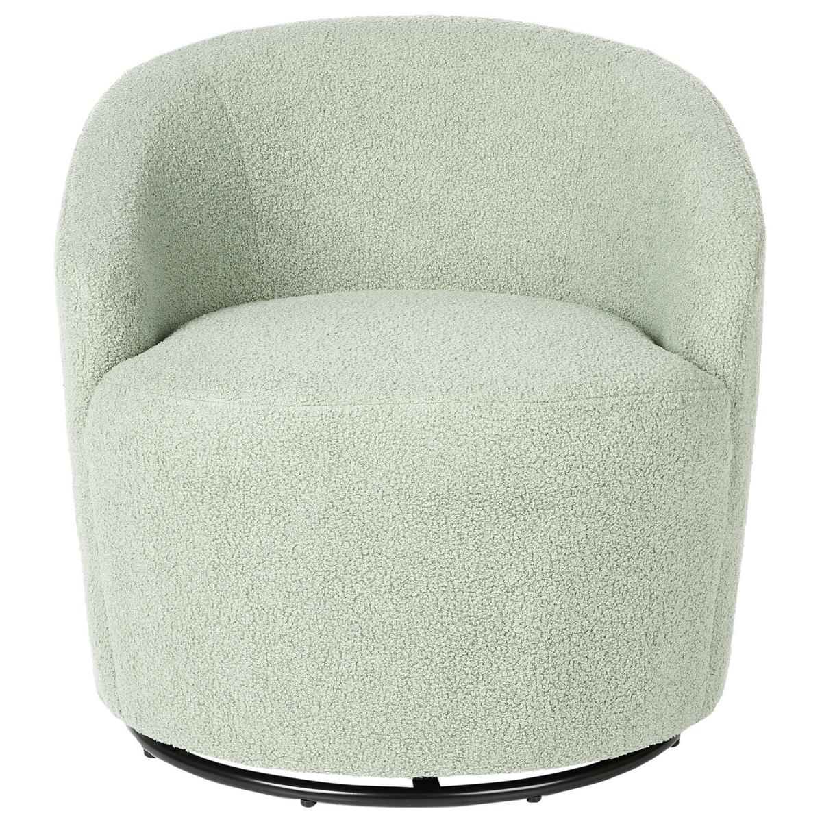 DREHSESSEL Bouclé Hellgrün Davik - Hellgrün, Textil (62/67/63cm) - Beliani