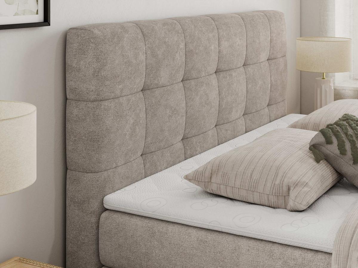 BOXSPRINGBETT LUKA KING 120/200 Beige Struktur - H3 - Beige, Holz/Textil (120/200cm) - MKS