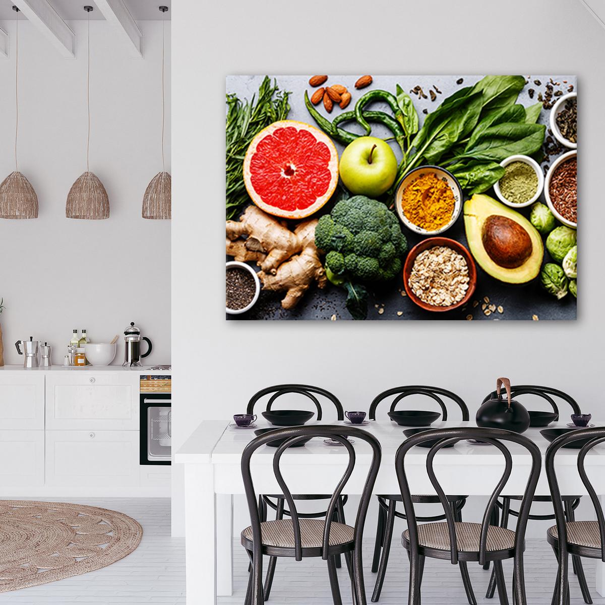 WANDBILD gemüse und früchte - Multicolor, Textil (60/40cm) - Feeby
