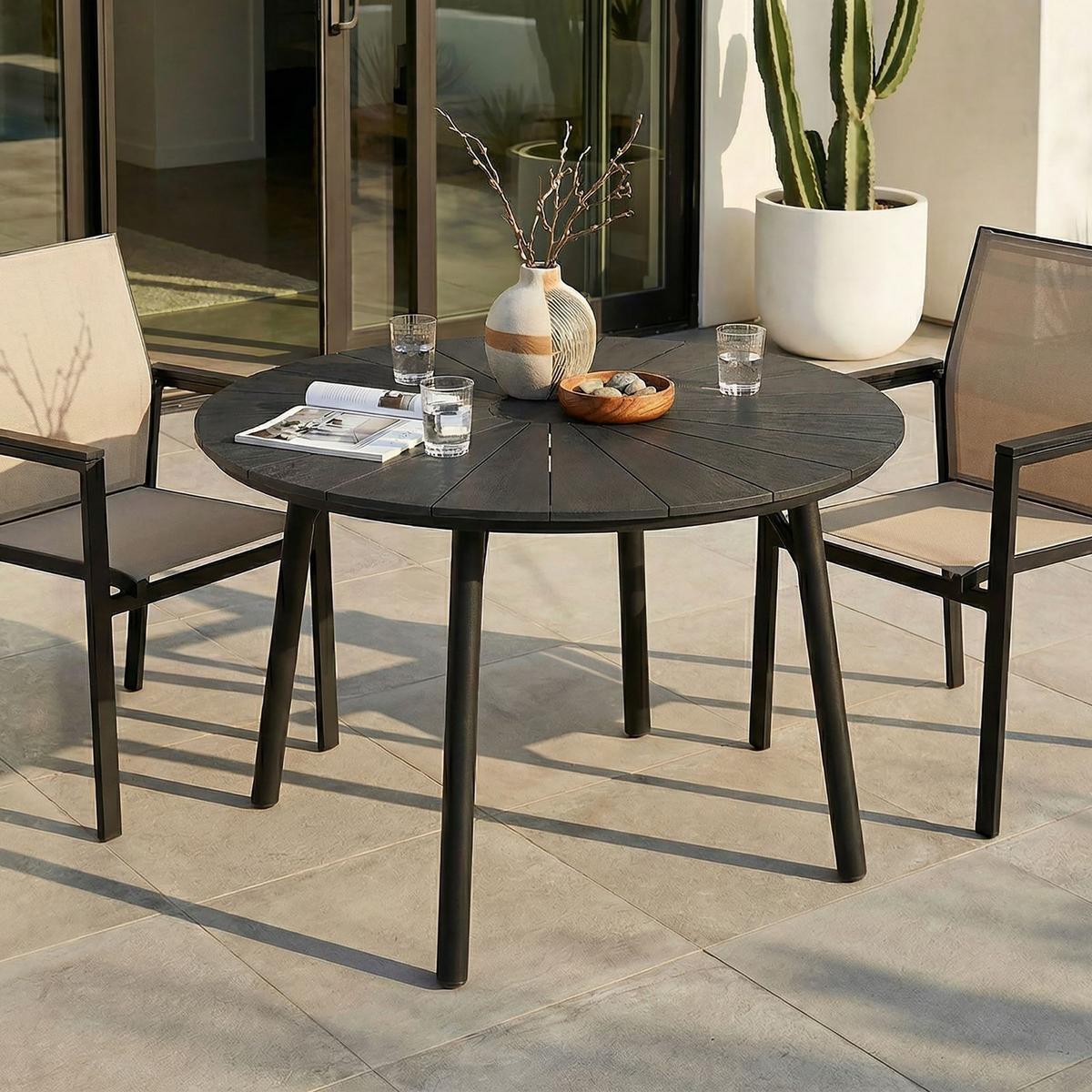 GARTENTISCH AGAPE schwarz/schwarz - Schwarz, Metall (120/120/75cm) - IDIMEX