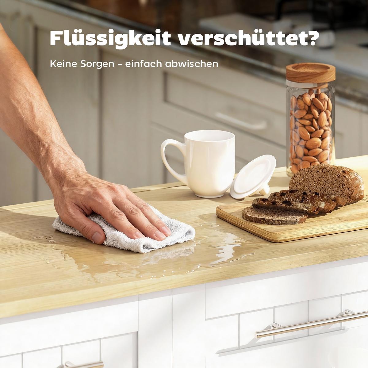 KÜCHENINSEL MDF Weiß - Silberfarben/Weiß, Holzwerkstoff/Metall (65/91/129cm) - HOMCOM