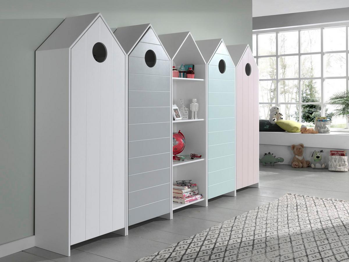 REGALSCHRANK Set Kania 288x37x171 MDF+Holzwerkstoff Weiß /Bunt - Multicolor, Holzwerkstoff (288/1/37cm) - 58aufmkessel
