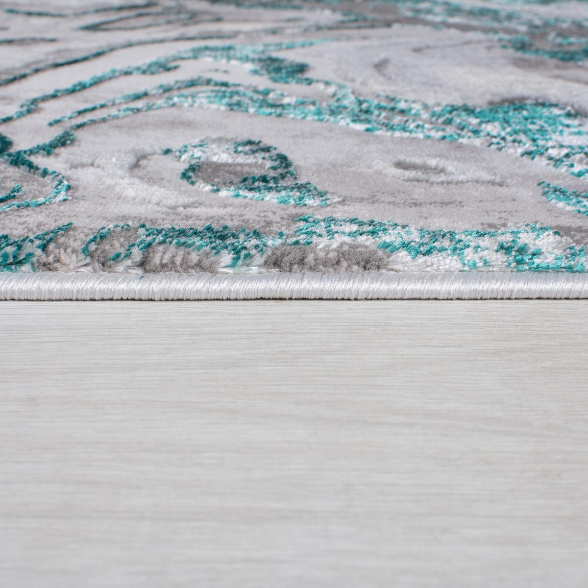 TEPPICH OUSE, abstrakt, Grün-Grau, 80 x 300 cm - Grün, Textil (300/80cm) - KADIMA DESIGN