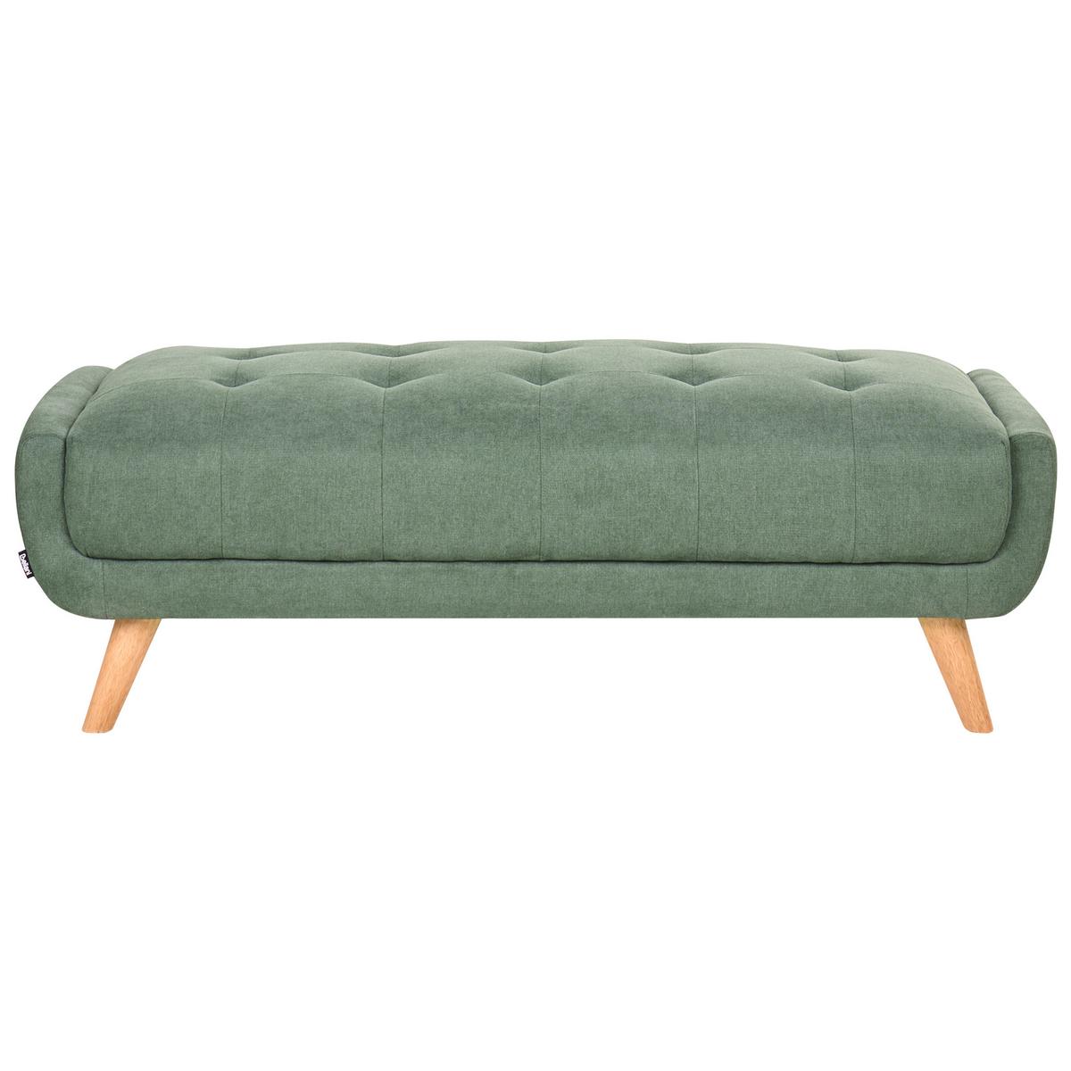 OTTOMANE Stoff Grün Habo - Hellbraun, Textil (134/42/60cm) - Beliani