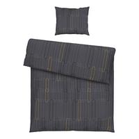 Bettwäscheset Chains - Anthrazit/Gelb, Konventionell, Textil (160/210cm) - Modern Living