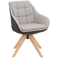 KRZESŁO Z PODŁOKIETNIKAMI FRESH - kolor dębowy/beżowy, Konventionell, drewno/tkanina (57/83,5/60cm) - Landscape