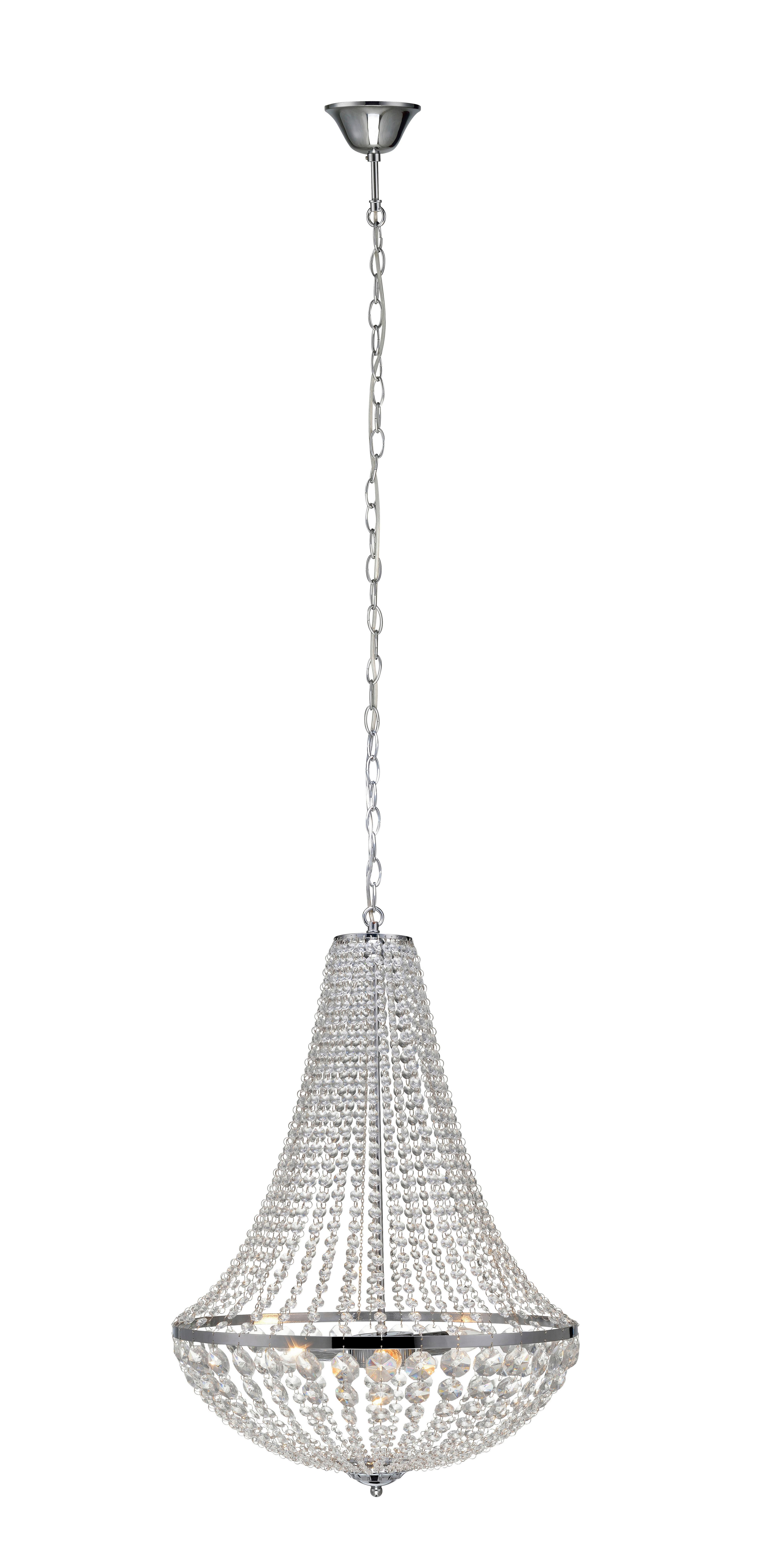 Kronleuchte Gränsö max. 40 Watt - Klar/Chromfarben, Basics, Glas/Metall (50/50/68cm) - Markslöjd