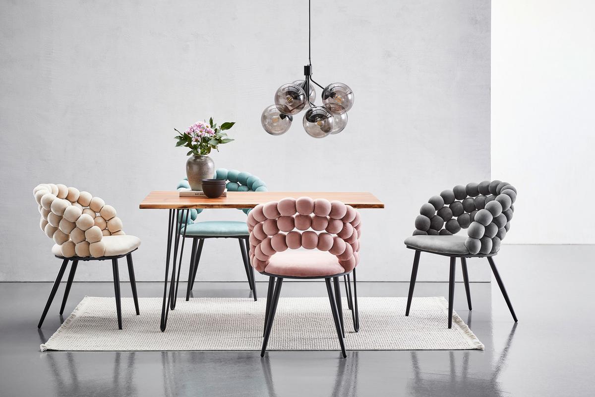 KRZESŁO Z PODŁOKIETNIKAMI BUBBLES - czarny/jadeitowa zieleń, Design, metal/tkanina (58/80cm) - Novel