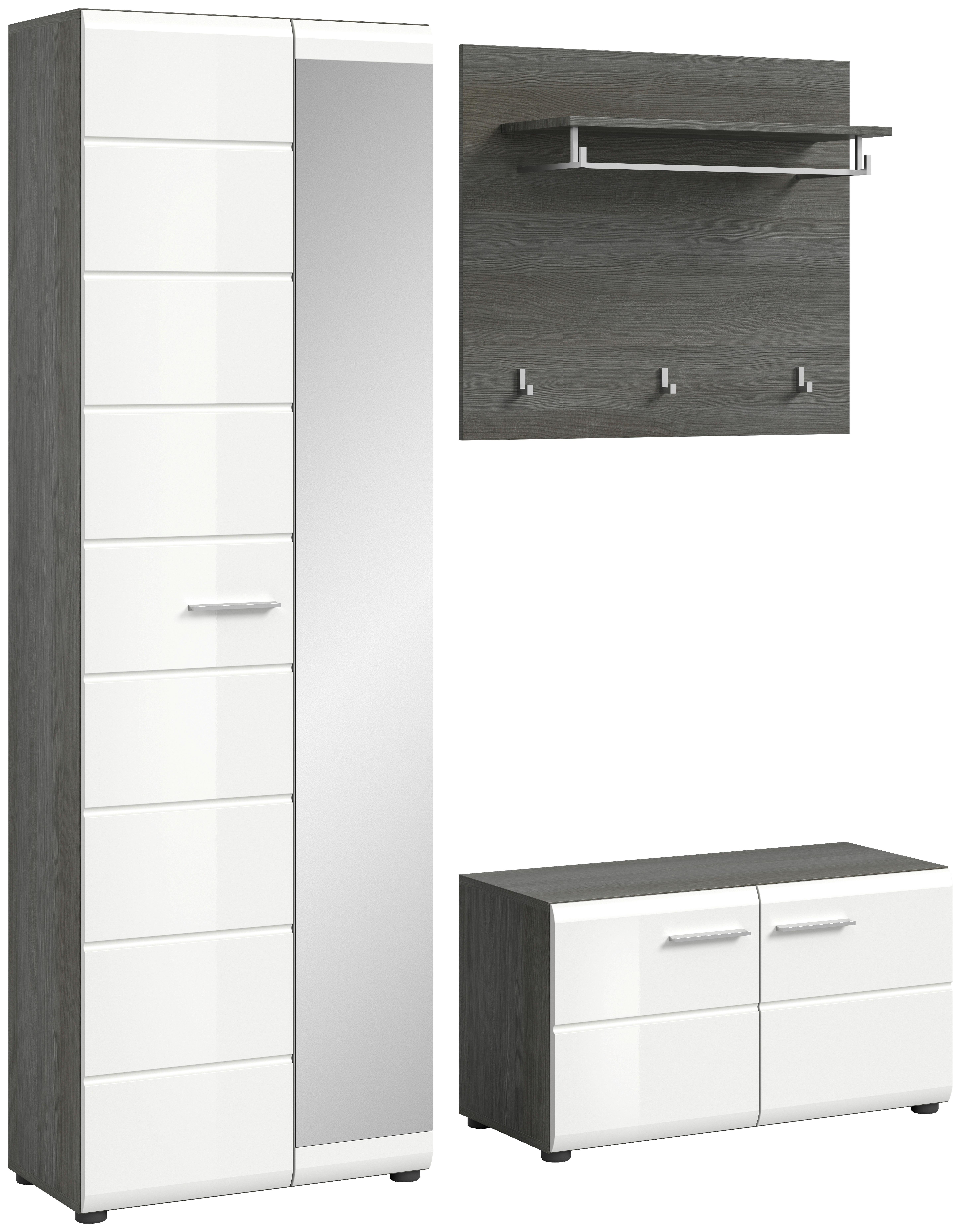 Predsoba Salsa - bela/visoki sijaj, Design, leseni material (155/192/37cm) - MID.YOU