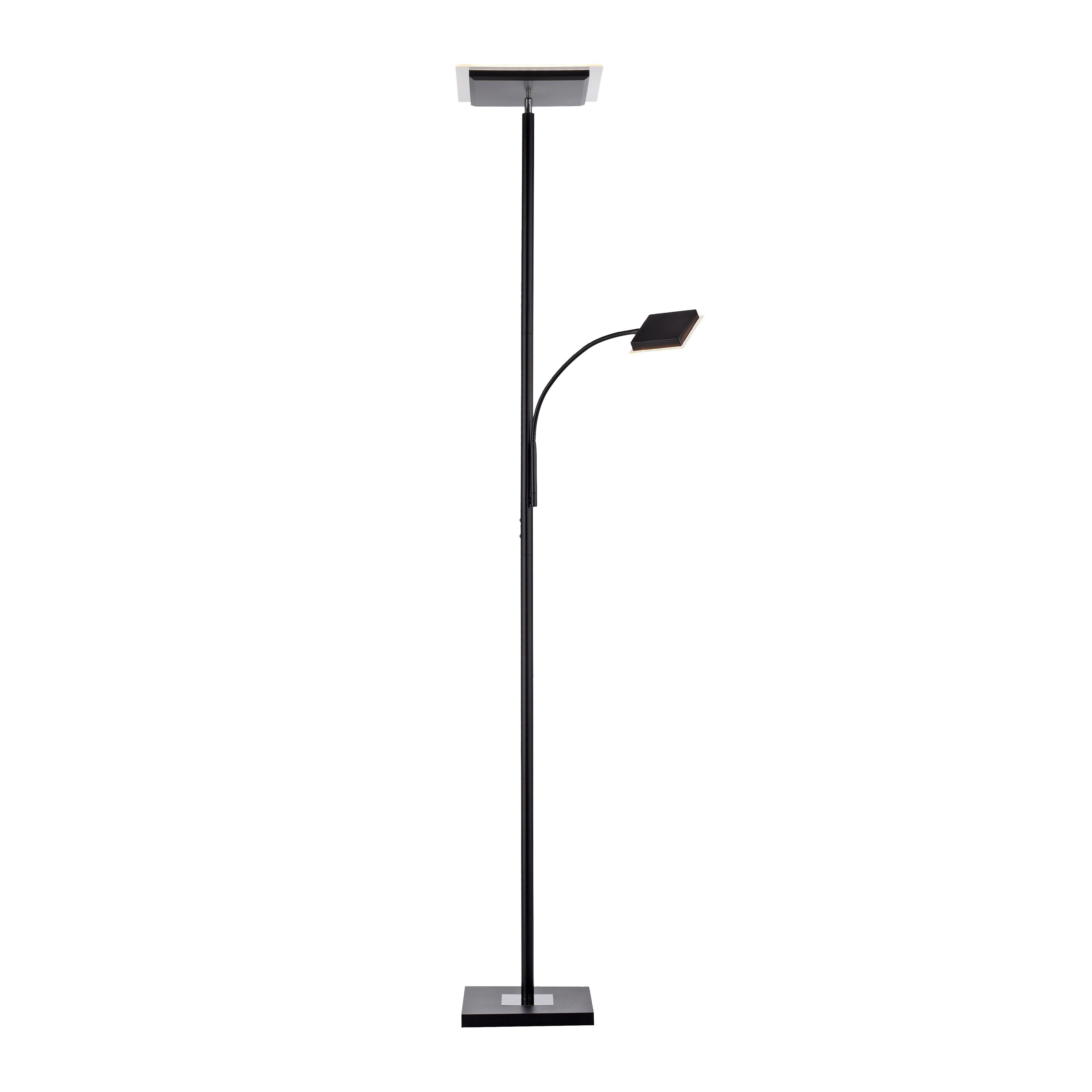 LED-Stehleuchte Hans Schwarz max. 31,50 Watt - Schwarz, Modern, Kunststoff/Metall (57,5/190cm)