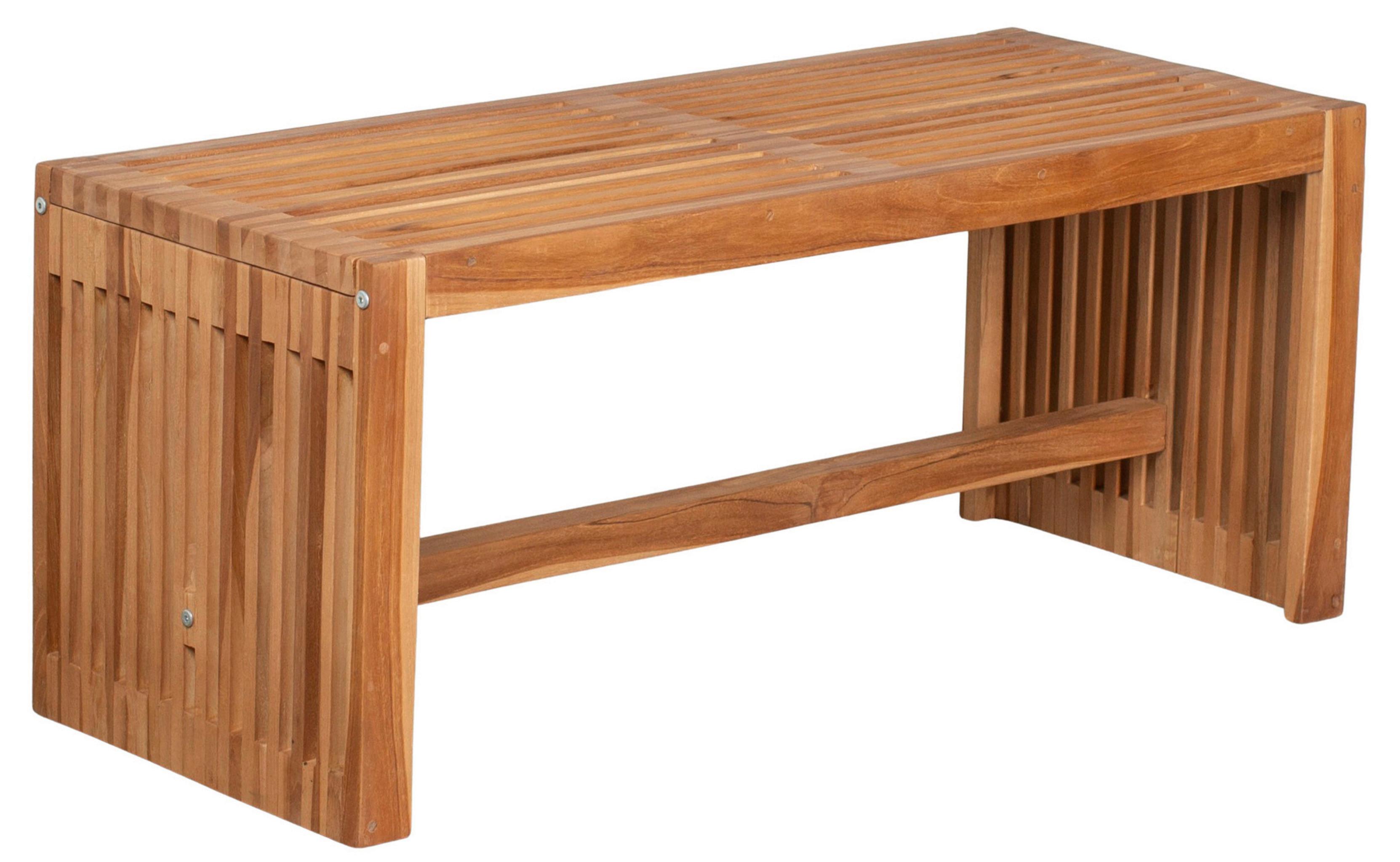 Gartenbank Woodie Lamellen Teak - Teakfarben, Design, Holz (100/45/35cm) - Gardenson
