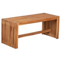 Gartenbank Woodie Lamellen Teak - Teakfarben, Design, Holz (100/45/35cm) - Gardenson