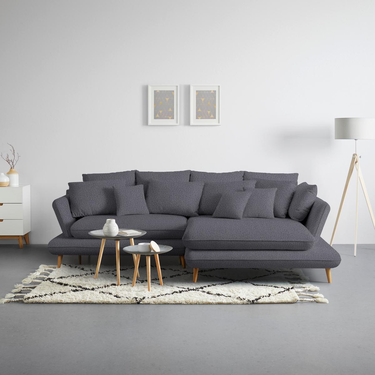 Kutna Garnitura Monte - tamno plava/prirodne boje, Romantično / ladanjski, tekstil/drvo (283/181cm) - Premium Living