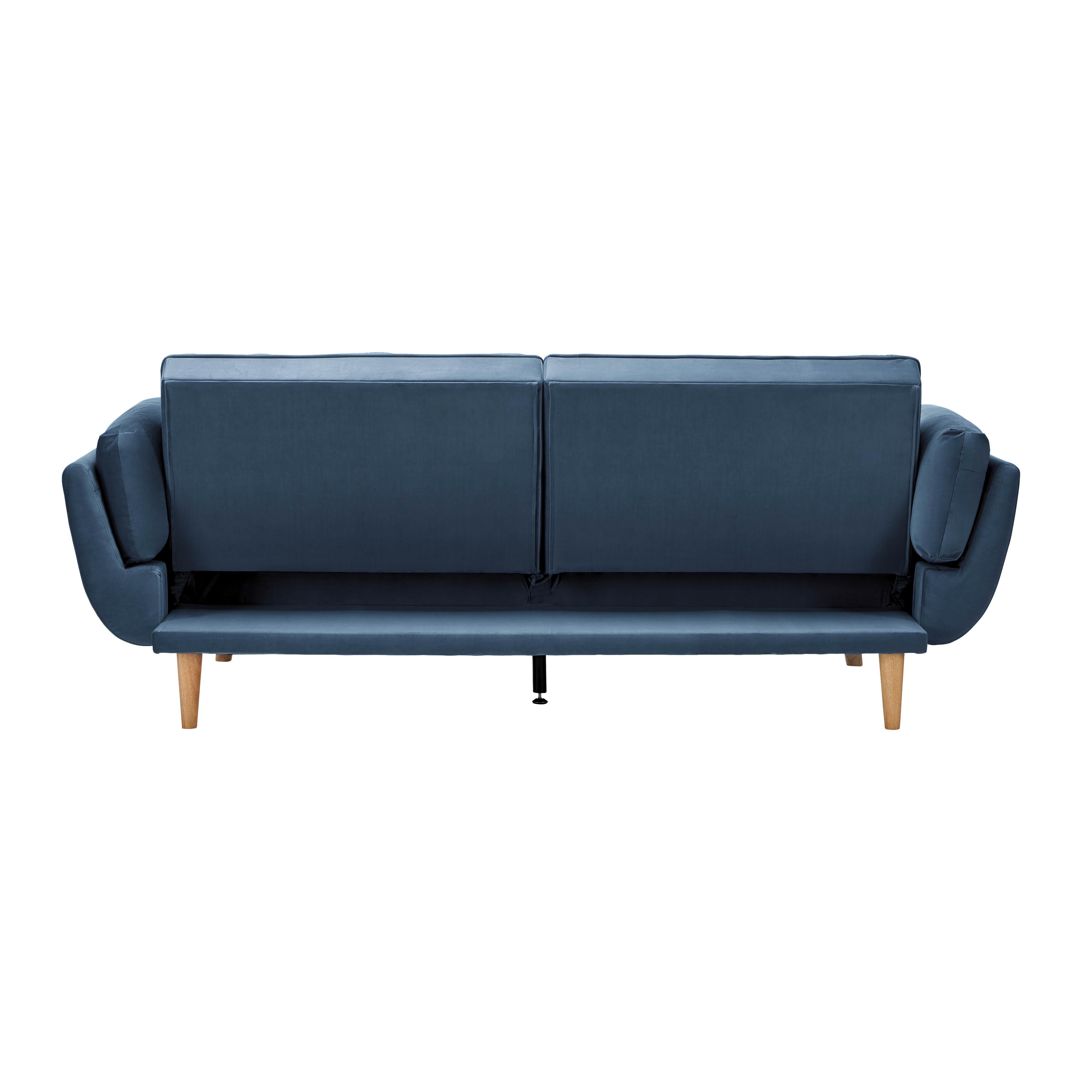 BÄDDSOFFA CORA - blå/naturfärgad, Modern, trä/textil (214/92/81cm) - Bessagi Home