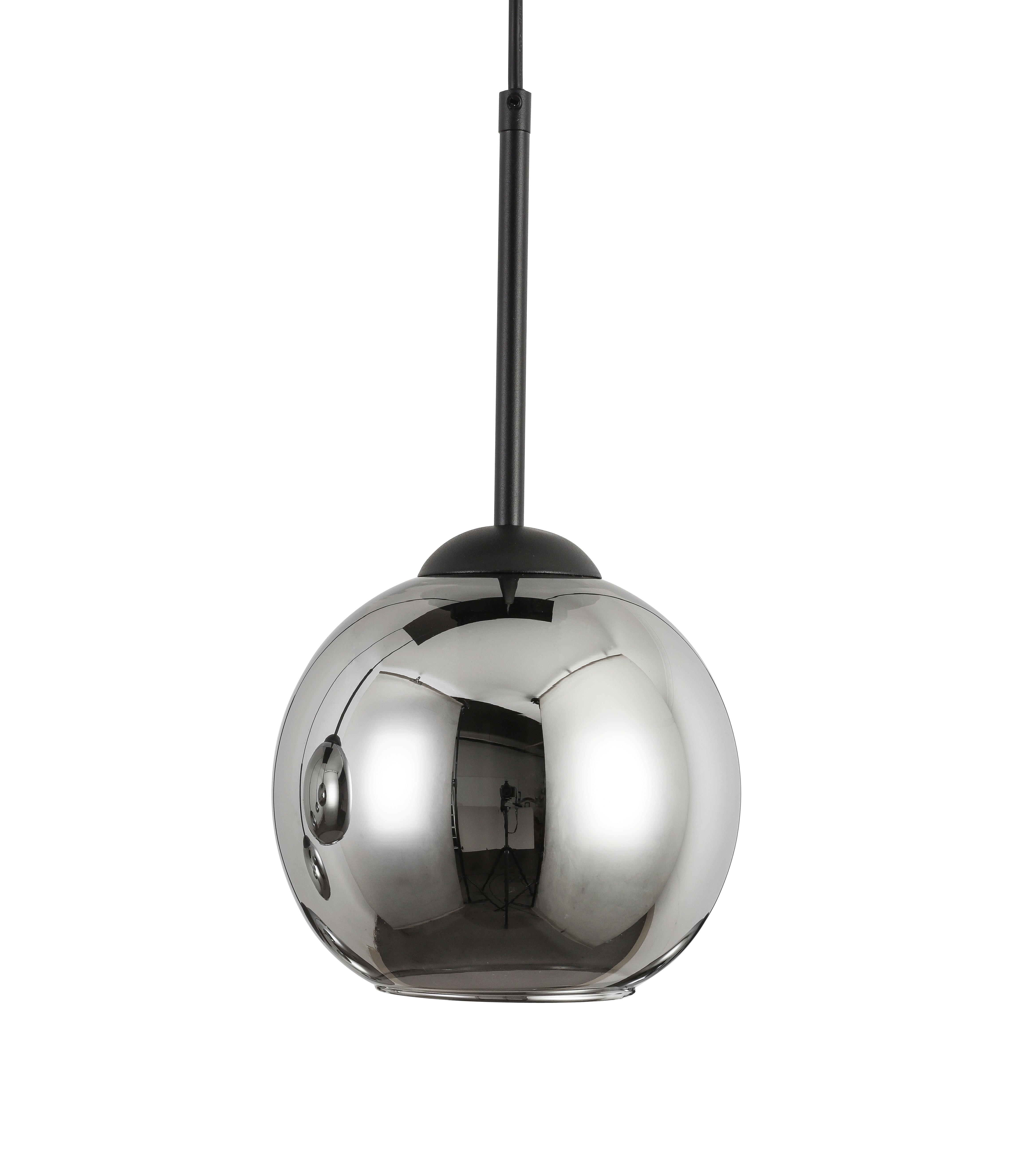 HÄNGLAMPA LUFOO - kromfärg/svart, Modern, metall/glas (75/25/120cm) - Mömax