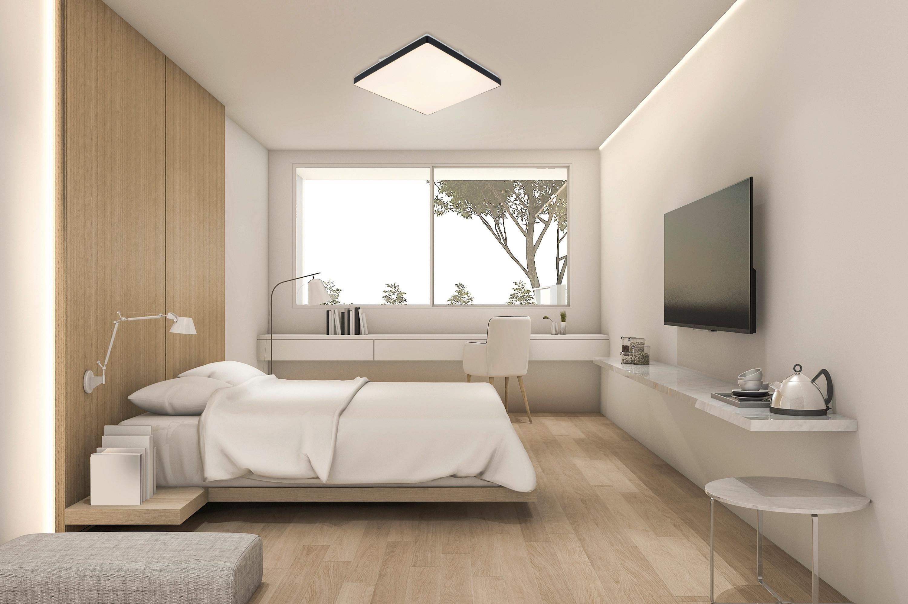 Led Plafonjera Jannek - bela/crna, Moderno, metal/plastika (33/33/5,5cm) - Premium Living