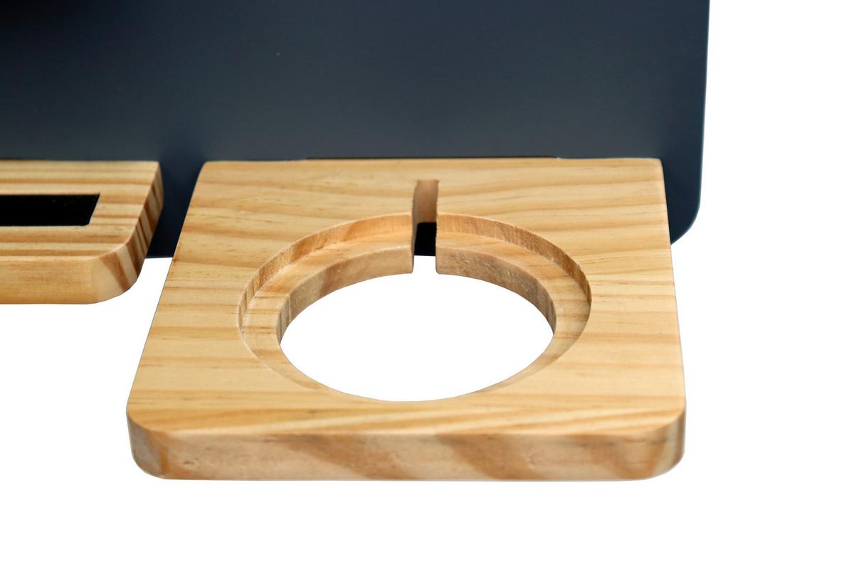 REGAŁ ŚCIENNY ALINA - kolor naturalny/szary, Trend, materiał drewnopochodny/drewno (40/30/15cm) - Ben'n'jen