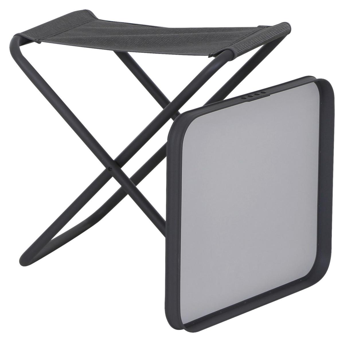 Camping-Tischplatte Grau mit Beschichtung 49x41 cm - Grau, KONVENTIONELL, Holzwerkstoff (49/4/41cm) - Siena Garden