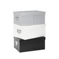 Aufbewahrungsbox mit Deckel - Schwarz/Weiß, MODERN, Karton (29/40/19cm) - MÖMAX modern living