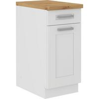 Kuhinjski Donji Element Luisa Us40 - bijela/srebrne boje, Romantično / ladanjski, drvni materijal/metal (40/86/60cm) - Based