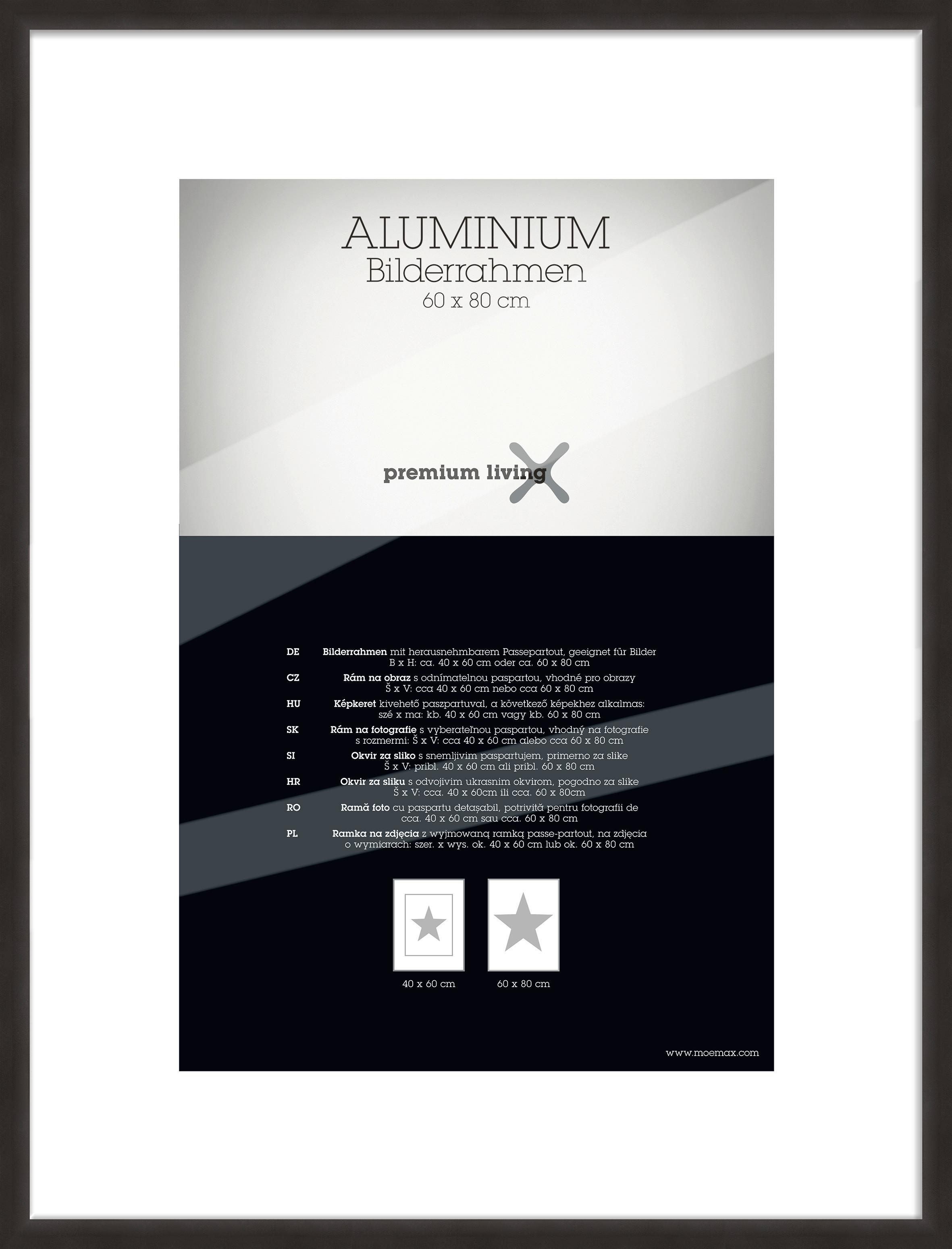 Okvir Za Slike Aluminium - črna, Basics, kovina (63,1/83,1/2.2cm) - Premium Living