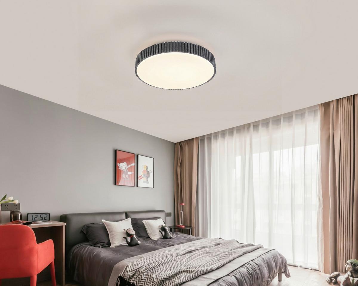 Led Stropna Svjetiljka Filzi - bijela/siva, Moderno, metal/tekstil (40/8,5cm) - Mömax