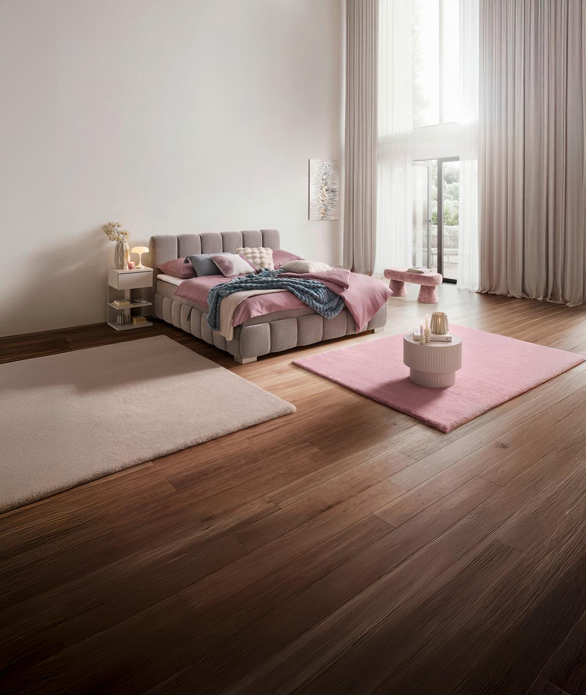 Boxbett Elaris Graubraun ca. 200x200cm - Chromfarben/Graubraun, KONVENTIONELL, Kunststoff/Textil (200/200cm) - Mömax