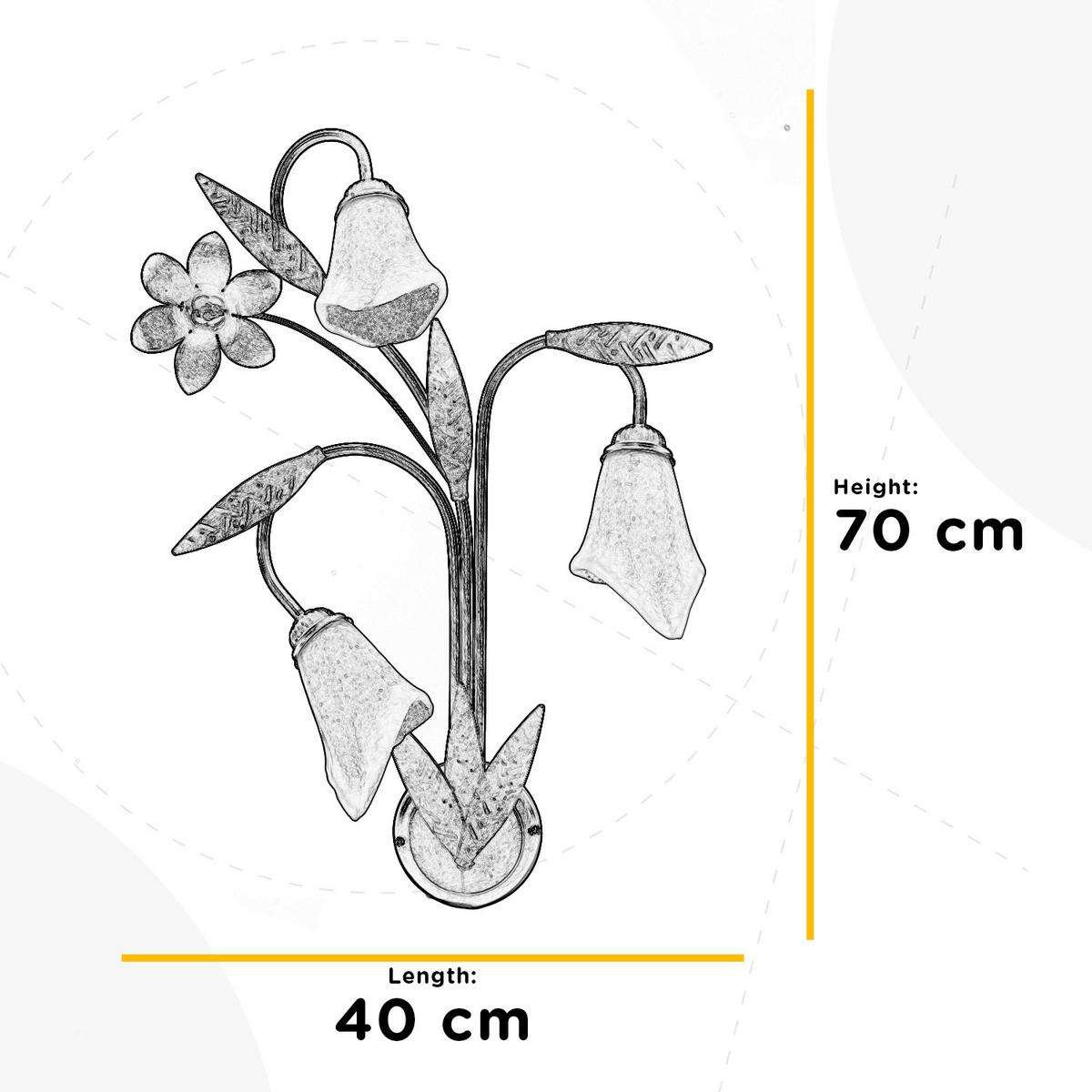 Wandleuchte Alga Bronzefarben max. 6 Watt - Bronzefarben, KONVENTIONELL, Glas/Metall (40/24/70cm)