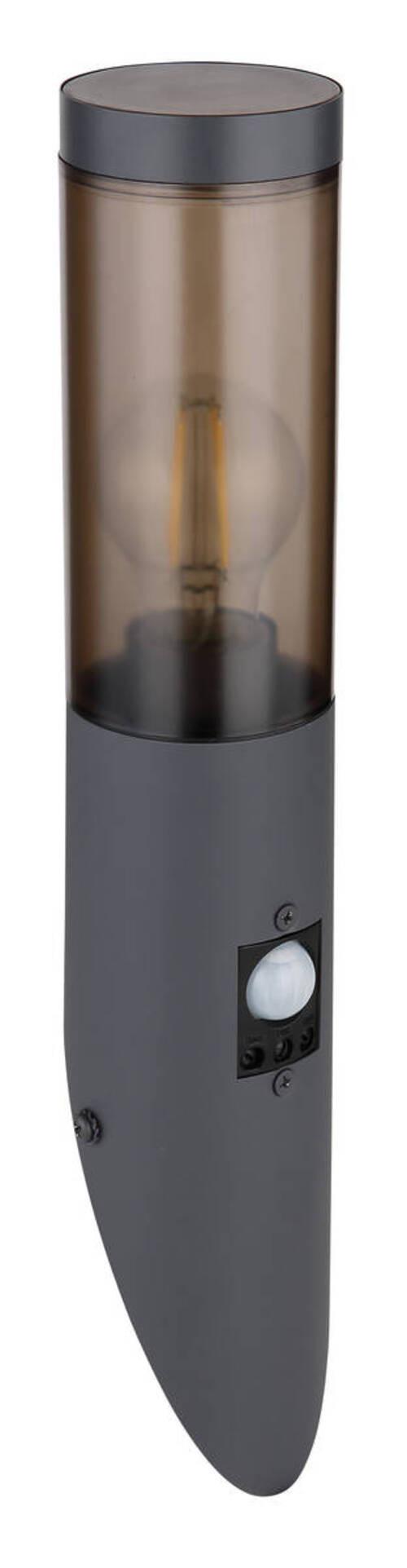 Außenleuchte Boston max. 15 Watt - Anthrazit, Design, Kunststoff/Metall (7,6/41cm) - Globo