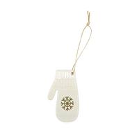 Dekohänger Kessie Weiß/Goldfarben - Goldfarben/Weiß, KONVENTIONELL, Keramik/Textil (4,8/7,5/0,5cm) - Mömax