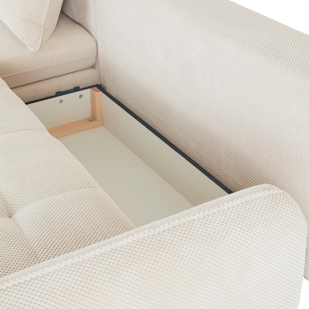 Canapea modulara WAVE - bej/crem, Modern, textil (189/266cm) - Modern Living