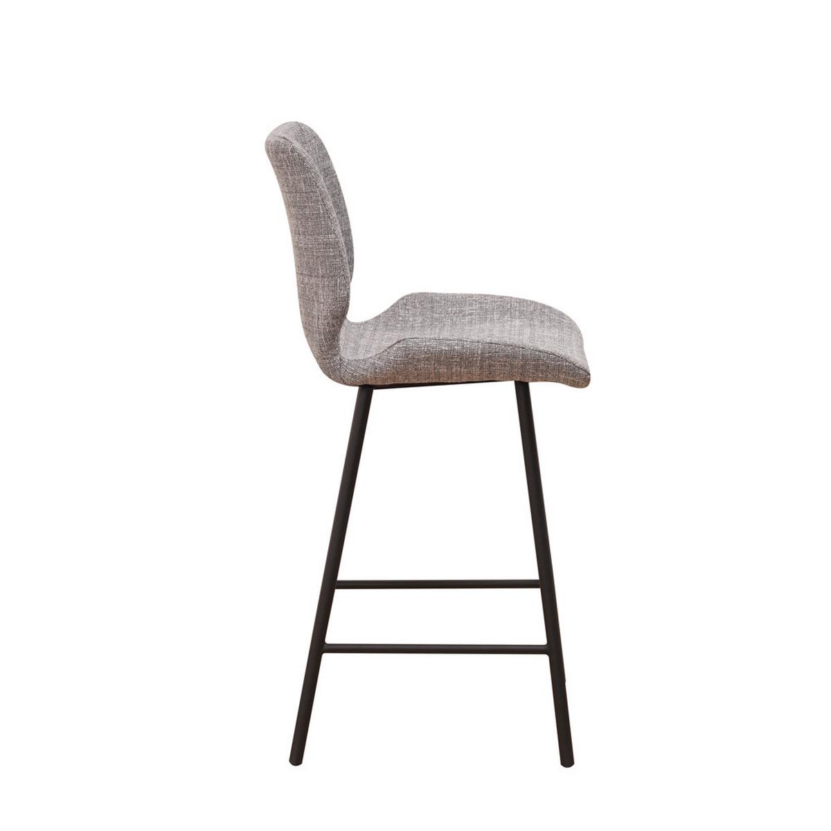 BARHOCKER-SET BARRON - Schwarz/Grau, Design, Textil/Metall (47/99/55cm) - MID.YOU