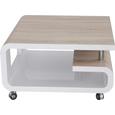 Couchtisch Weiß Hochglanz/Eichefarben - Eichefarben/Weiß, MODERN, Holzwerkstoff (80/42/80cm) - MÖMAX modern living