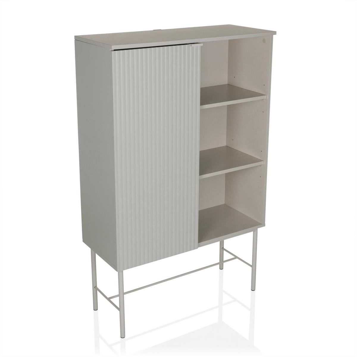 Regal Sio, Siva - siva, Moderno, kovina/leseni material (82/35/130cm) - MID.YOU