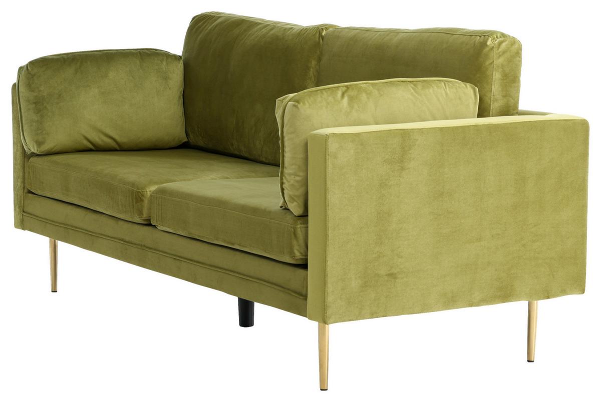 2-SITZER-SOFA BOOM - Goldfarben/Grün, Design, Textil/Metall (203/84/90cm) - Livetastic