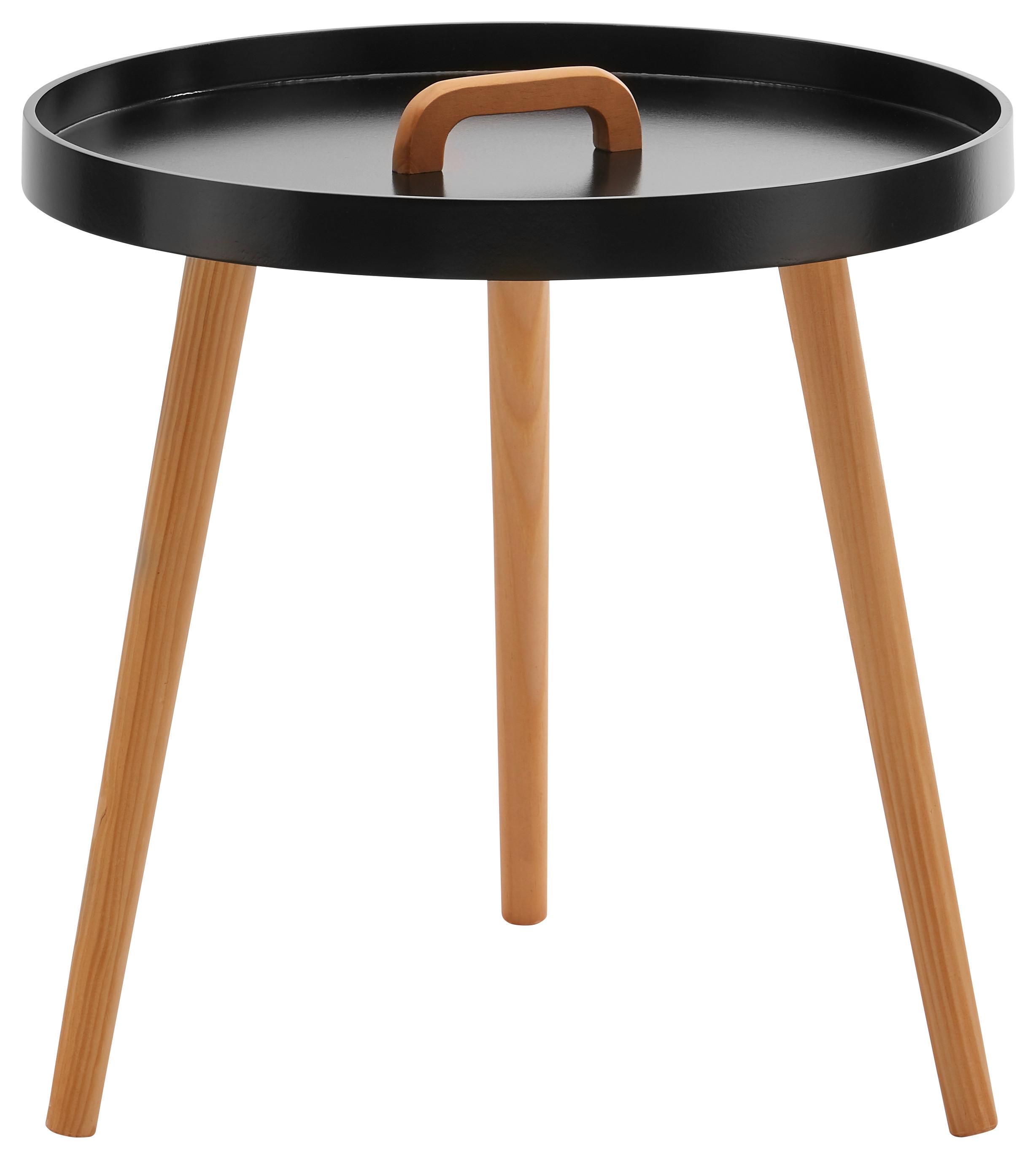 Beistelltisch Lia Schwarz Pinie MDF - Schwarz/Pinienfarben, MODERN, Holz (49,5/49,5/49,5cm) - Bessagi Home