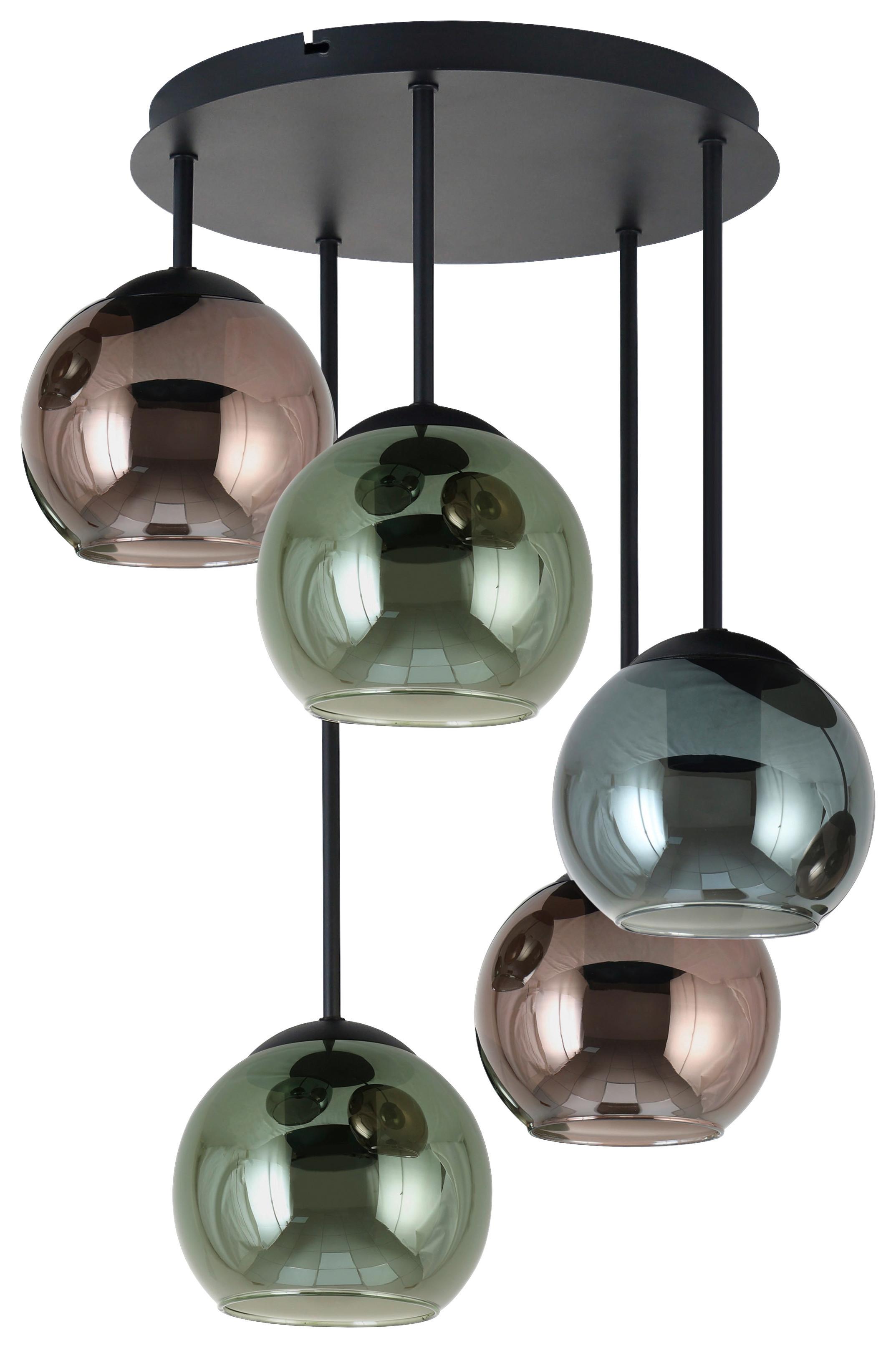 Deckenleuchte Gren Multicolor max. 25 Watt - Blau/Rot, MODERN, Glas/Metall (40/58,8cm)