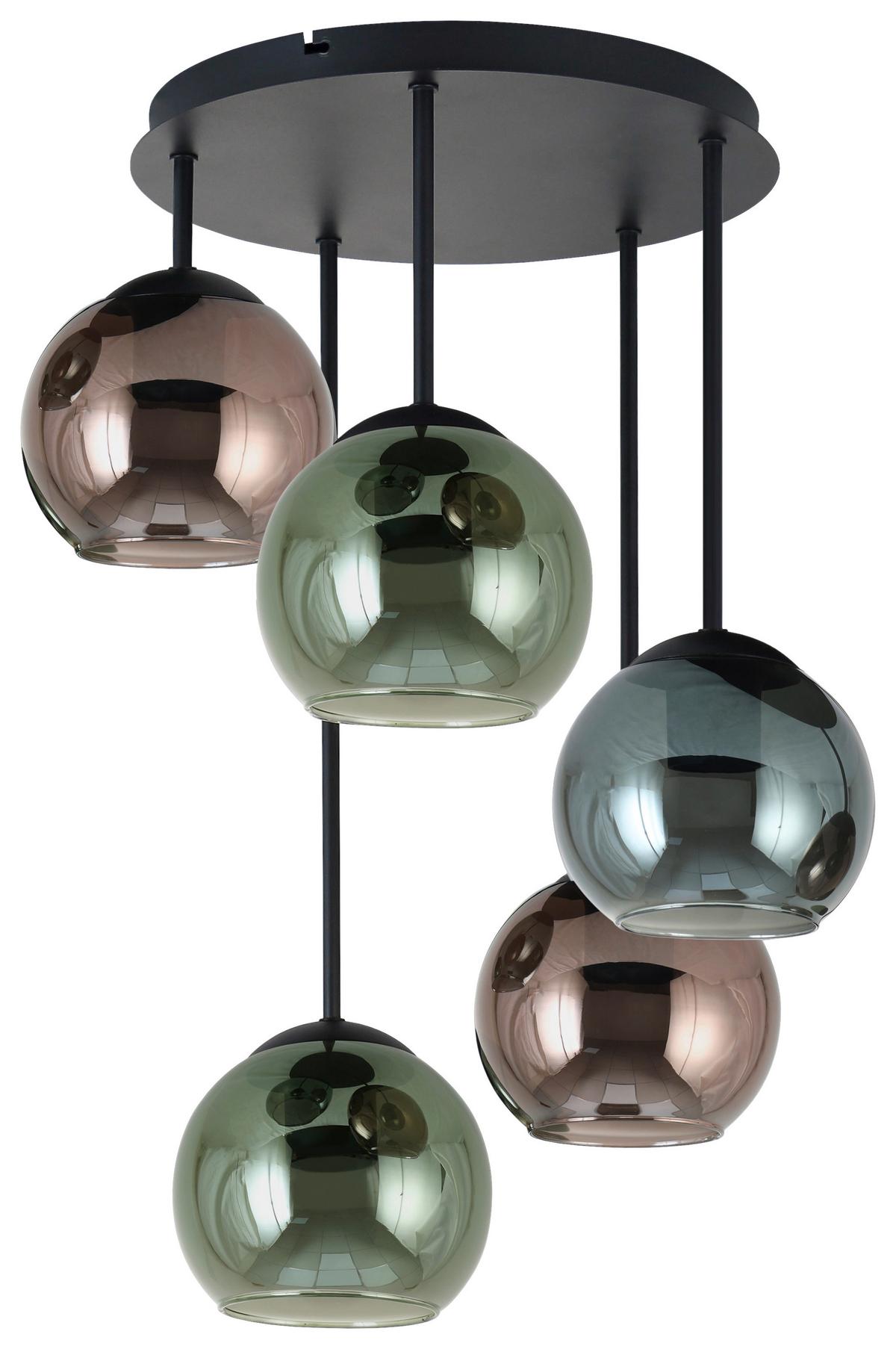 Deckenleuchte Gren Multicolor max. 25 Watt - Blau/Rot, MODERN, Glas/Metall (40/58,8cm)