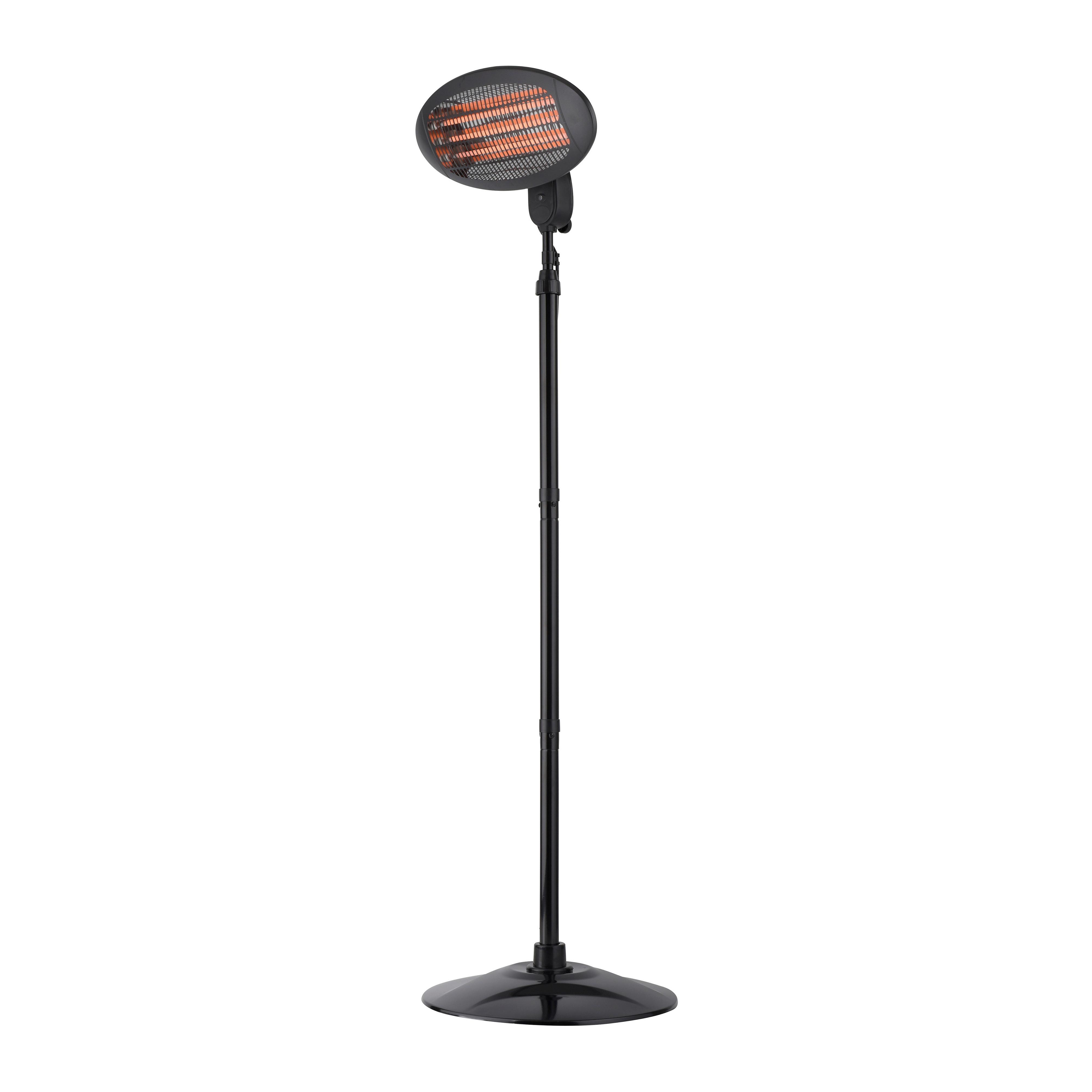 Terrassenstrahler Glow Schwarz max. 650/1350/2000W - Schwarz, KONVENTIONELL, Metall (50/50/172-210cm)