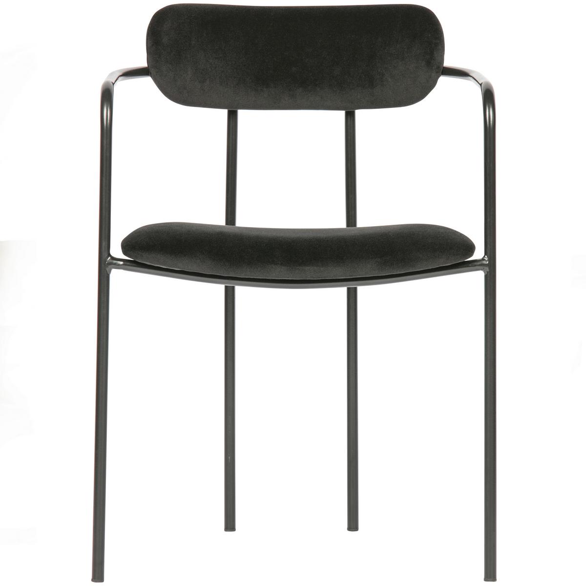 Armlehnstuhl-Set Ivy Schwarz B: 52cm - Schwarz, MODERN, Textil/Metall (52/74/50cm) - Livetastic