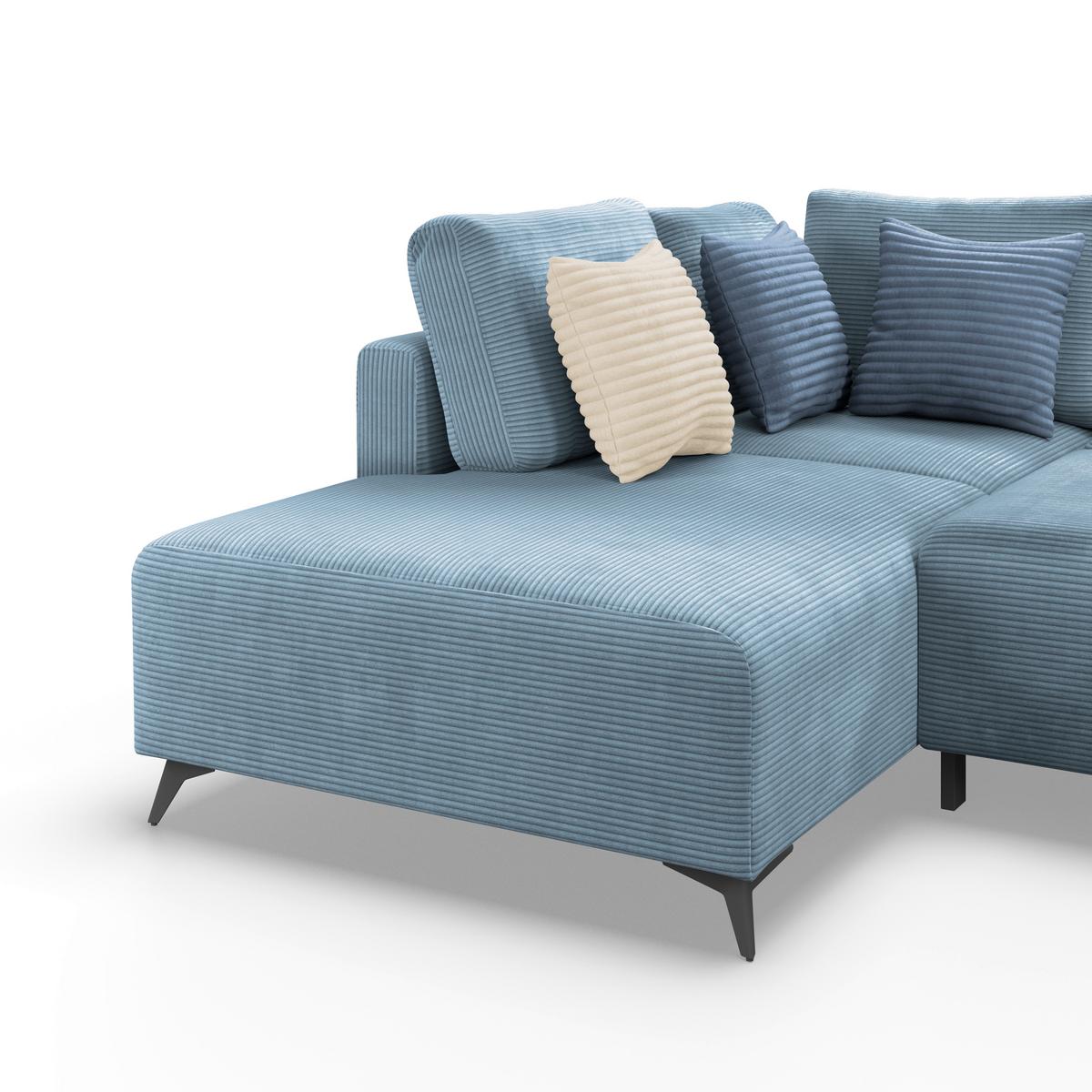 Kutna Garnitura Viktor - plava/crna, Moderno, tekstil/metal (212/270cm)