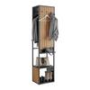 HALLMÖBEL PANELO -EXKLUSIV- - svart/naturfärgad, Modern, metall/trämaterial (44/186/34cm) - Mömax