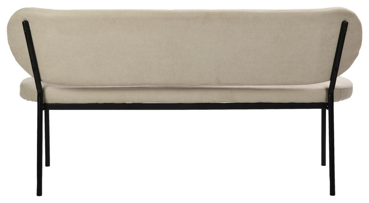 Sitzbank Jersey Taupe/Schwarz - Taupe/Schwarz, Design, Textil/Metall (160/82/62cm) - MID.YOU