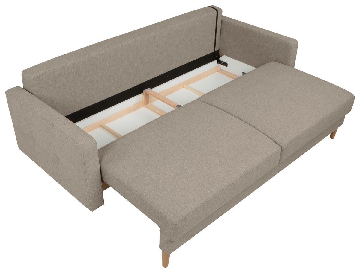 Trosjed Na Razvlačenje Noret - bež/hrast Wotan, Konvencionalno, tekstil/drvo (222/93/99cm) - Modern Living
